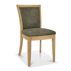 Jasper Oak Pair of Upholstered Dining Chairs - Mocha