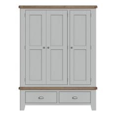 Hexham Painted Grey 3 Door Combi Wardrobe