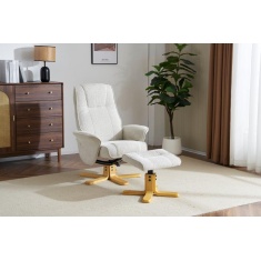 Maine Fabric Recliner Chair & Stool Set - Marzipan Maine Fabric Recliner Chair & Stool Set - Marzipan