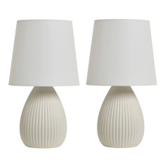 BHS Freya Teardrop Ceramic Table Lamp Pack of 2 - Cream BHS Freya Teardrop Ceramic Table Lamp Pack of 2 - Cream