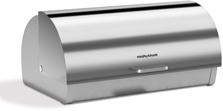 Morphy Richards Accents Bread Bin Roll Top Stainless Steel Downtown