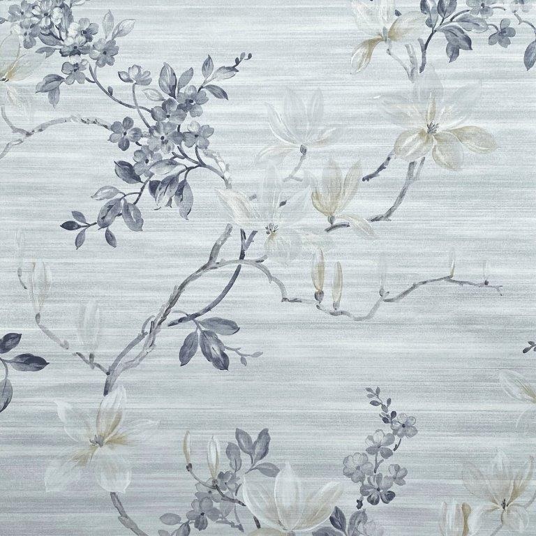 Grey Floral Fabric -  UK