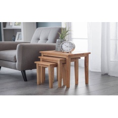 Julian Bowen Cleo Nest of Tables - Light Oak Finish Julian Bowen Cleo Nest of Tables - Light Oak Finish