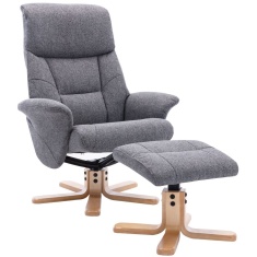 Mars Recliner Chair & Footstool Set - Slate Fabric Mars Recliner Chair & Footstool Set - Slate Fabric