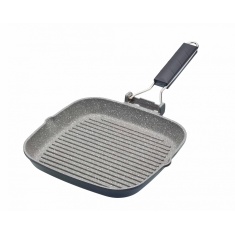 Masterclass Cast Aluminium Folding Handle Grill Pan 20cm Masterclass Cast Aluminium Folding Handle Grill Pan 20cm