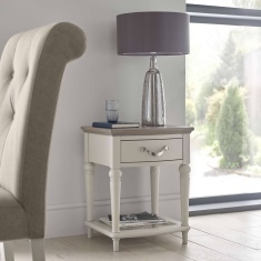 Montreal Lamp Table - Grey Washed Oak & Soft Grey Montreal Lamp Table - Grey Washed Oak & Soft Grey