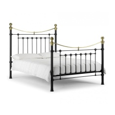 Julian Bowen Victoria Bed - Satin Black & Brass Julian Bowen Victoria Bed - Satin Black & Brass