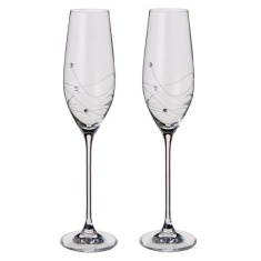 Dartington Glitz Champagne Flute Glasses Pair Dartington Glitz Champagne Flute Glasses Pair