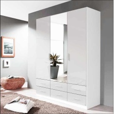 Stuttgart Soft Grey/Alpine White 210cm Height 3 Door Combination Wardrobe Stuttgart Soft Grey/Alpine White 210cm Height 3 Door Combination Wardrobe