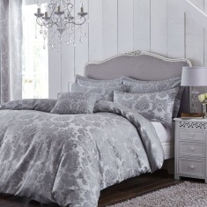Catherine Lansfield Damask Jacquard Grey Duvet Set Catherine Lansfield Damask Jacquard Grey Duvet Set