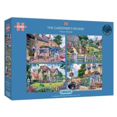 Gibsons The Gardener's Round Jigsaw Puzzle 4 x 500pc Gibsons The Gardener's Round Jigsaw Puzzle 4 x 500pc