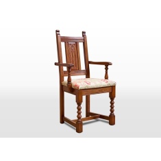 Wood Bros Old Charm Fabric Carver Chair (OC2287) Wood Bros Old Charm Fabric Carver Chair (OC2287)