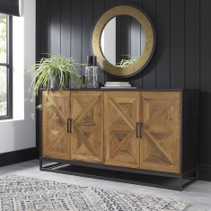 Vancouver Rustic Oak & Peppercorn Wide Sideboard Vancouver Rustic Oak & Peppercorn Wide Sideboard