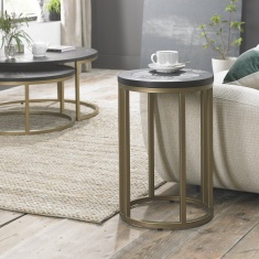 Calgary Round Side Table - Peppercorn Ash Calgary Round Side Table - Peppercorn Ash