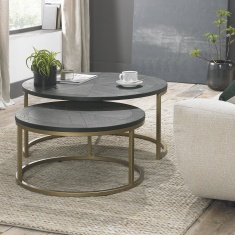 Calgary Nest Of Round Coffee Tables Peppercorn Ash Calgary Nest Of Round Coffee Tables Peppercorn Ash