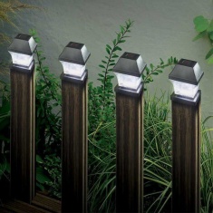Smart Solar Post Light 4 pack - Black Smart Solar Post Light 4 pack - Black