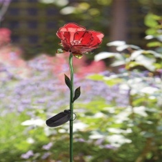 Smart Solar Red Rose Stake Light