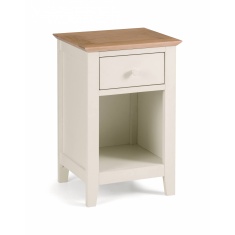 Julian Bowen Salerno 1 Drawer Bedside Ivory/Oak Julian Bowen Salerno 1 Drawer Bedside Ivory/Oak