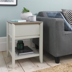 Brampton Grey Lamp Table With Drawer Brampton Grey Lamp Table With Drawer