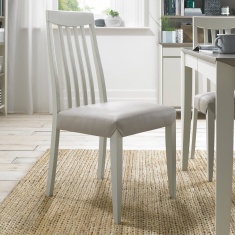 Brampton Grey Slat Back Bonded Leather Chair (Pair) Brampton Grey Slat Back Bonded Leather Chair (Pair)