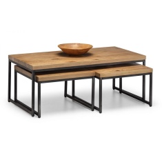 Julian Bowen Brooklyn Rectangular Nesting Coffee Tables - Oak Julian Bowen Brooklyn Rectangular Nesting Coffee Tables - Oak