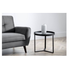 Julian Bowen Loft Lamp Table - Smoked Glass Julian Bowen Loft Lamp Table - Smoked Glass