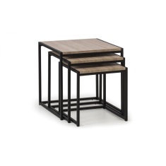 Julian Bowen Tribeca Nest Of 3 Tables - Sonoma Oak Julian Bowen Tribeca Nest Of 3 Tables - Sonoma Oak