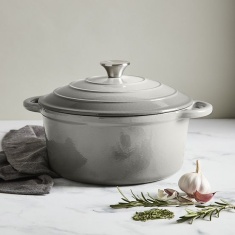 Simply Home Cast Iron 30cm Shallow Casserole Grey - Aldiss