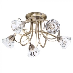 BHS Marianne 5 Light Ceiling Light - Antique Brass/Clear BHS Marianne 5 Light Ceiling Light - Antique Brass/Clear
