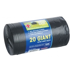 Bosmere Plain Top Giant 120L Refuse Sacks - XL x20 Bosmere Plain Top Giant 120L Refuse Sacks - XL x20