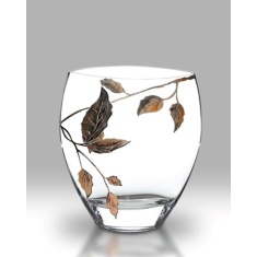 Nobile Gold Leaf Curved Vase 21cm Nobile Gold Leaf Curved Vase 21cm