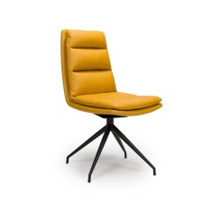 Nevada Swivel Dining Chair Black Frame Ochre Seat Nevada Swivel Dining Chair Black Frame Ochre Seat