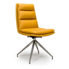 Nevada Swivel Dining Chair Stainless Steel Frame Ochre Seat Nevada Swivel Dining Chair Stainless Steel Frame Ochre Seat