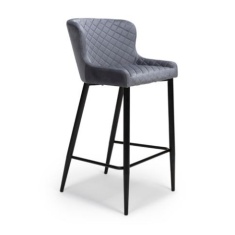 Malibu Barstool Grey Velvet Malibu Barstool Grey Velvet