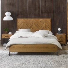 Vaughan Chevron Oak Panel Bed Frame Vaughan Chevron Oak Panel Bed Frame