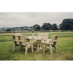Churnet Valley Ergo 6 Seat Table Set - 2 x Chairs & 2 x Benches Churnet Valley Ergo 6 Seat Table Set - 2 x Chairs & 2 x Benches