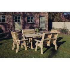Churnet Valley Ergo 8 Seat Table Set - 2 x Chairs & 2 x 3-Seater Benches Churnet Valley Ergo 8 Seat Table Set - 2 x Chairs & 2 x 3-Seater Benches