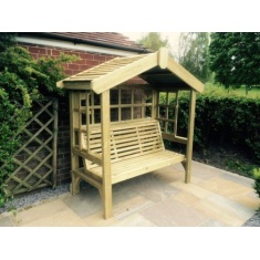Churnet Valley Cottage Arbour Trellis 3 Seater Churnet Valley Cottage Arbour Trellis 3 Seater