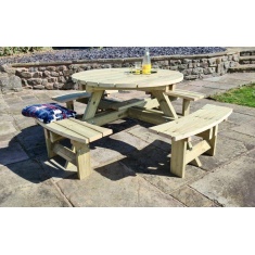 Churnet Valley Westwood Round 8 Seater Picnic Table Churnet Valley Westwood Round 8 Seater Picnic Table