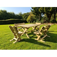 Churnet Valley Ashcombe Table Set 6 Seater Churnet Valley Ashcombe Table Set 6 Seater