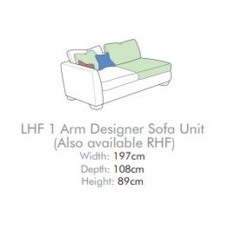 Freddie Fabric 2 Seater Sofa Unit With 1 Arm Freddie Fabric 2 Seater Sofa Unit With 1 Arm