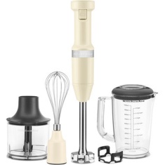KitchenAid 5KHBV83BAC 180W Corded Hand Blender + Accessories - Almond Cream KitchenAid 5KHBV83BAC 180W Corded Hand Blender + Accessories - Almond Cream