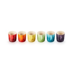 Le Creuset Set Of 6 Rainbow Espresso Mugs