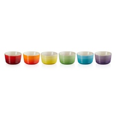 Le Creuset Set Of 6 Rainbow Mini Ramekin Le Creuset Set Of 6 Rainbow Mini Ramekin