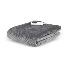 Dreamland 16822B Relaxwell Deluxe Velvet Herringbone Heated Throw - Grey Dreamland 16822B Relaxwell Deluxe Velvet Herringbone Heated Throw - Grey