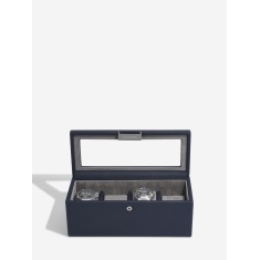 Stackers Navy Blue 4 Piece Watch Box Stackers Navy Blue 4 Piece Watch Box