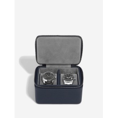 Stackers Navy Blue Double Zipped Watch Box Stackers Navy Blue Double Zipped Watch Box