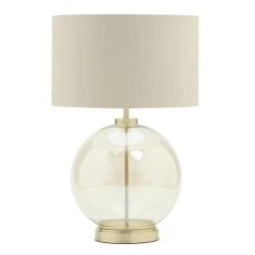 BHS Metro Clear Glass Sphere Table Lamp - Satin Brass BHS Metro Clear Glass Sphere Table Lamp - Satin Brass