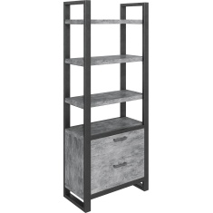 Brooklyn Bookcase With Drawers Stone Effect Brooklyn Bookcase With Drawers Stone Effect