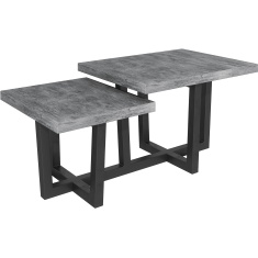 Brooklyn Rectangular Step Coffee Table - Stone Effect Brooklyn Rectangular Step Coffee Table - Stone Effect